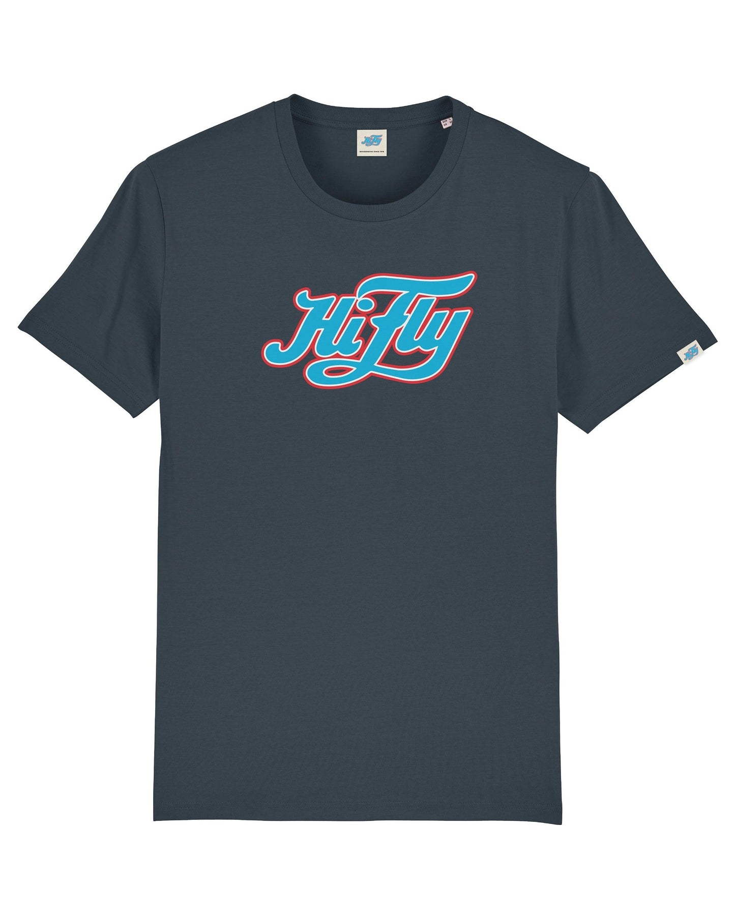 T-Shirt Logo in Anthrazit-Blau