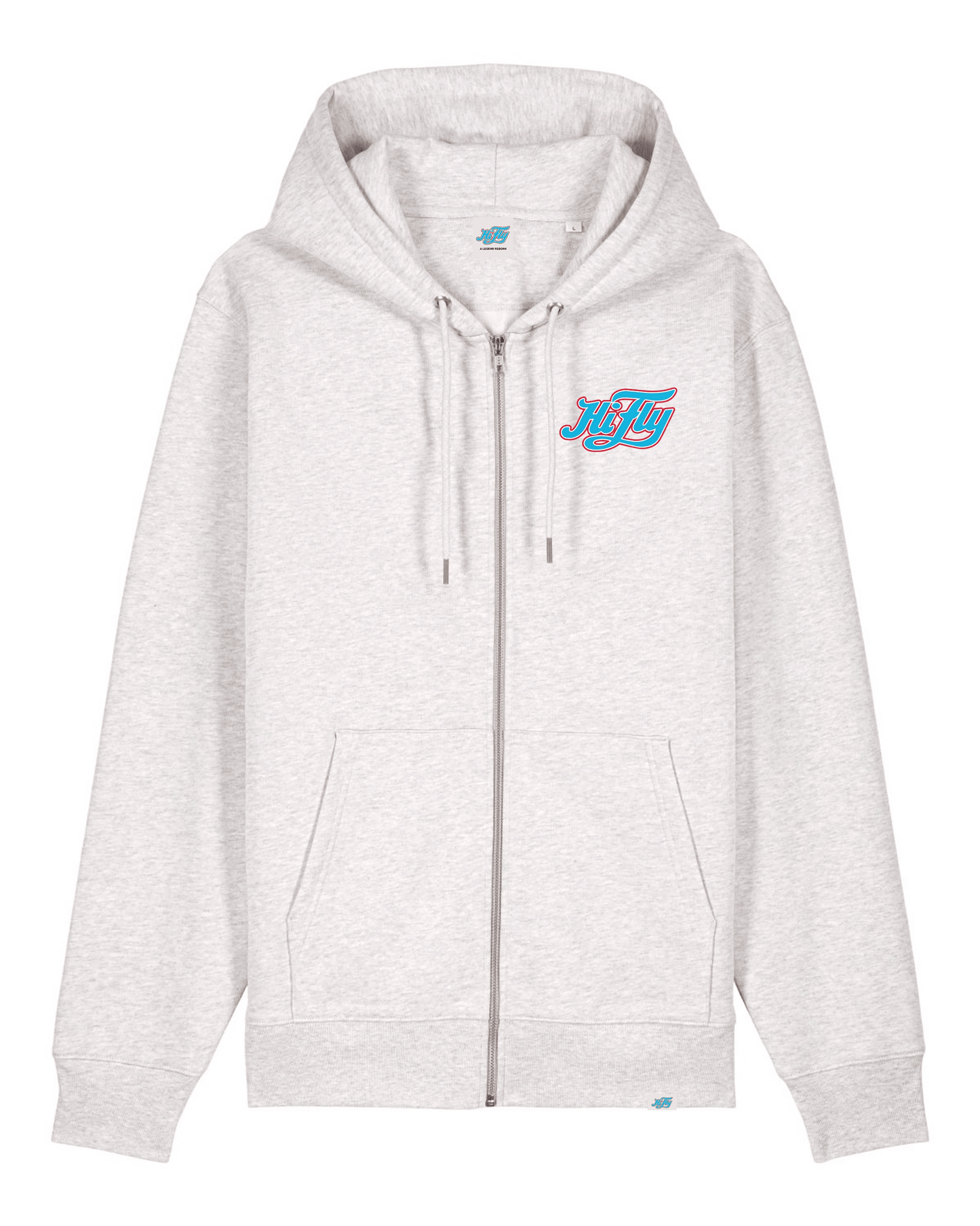 Zip-Hoodie Design Print in Hellgrau