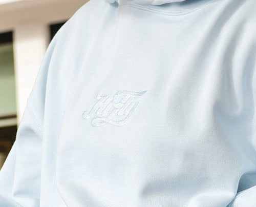 Hoodie Logo Stick in Eisblau